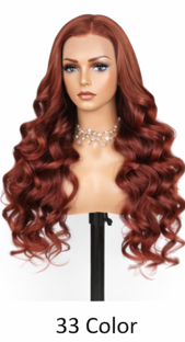 Reddish Brown Straight Human Hair Lace Closure Wig With Baby Hair