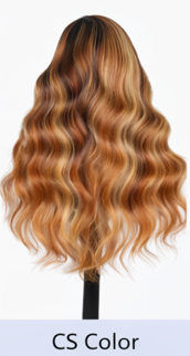 Brown Highlight 24' Transparent Luxurious Glueless HD Lace Frontal Body Wave Wig Closure Human Hair