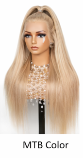 Light Blonde Brazilian Hair 24' Glueless HD Lace Transparent Swiss Closure Silky Straight Wig