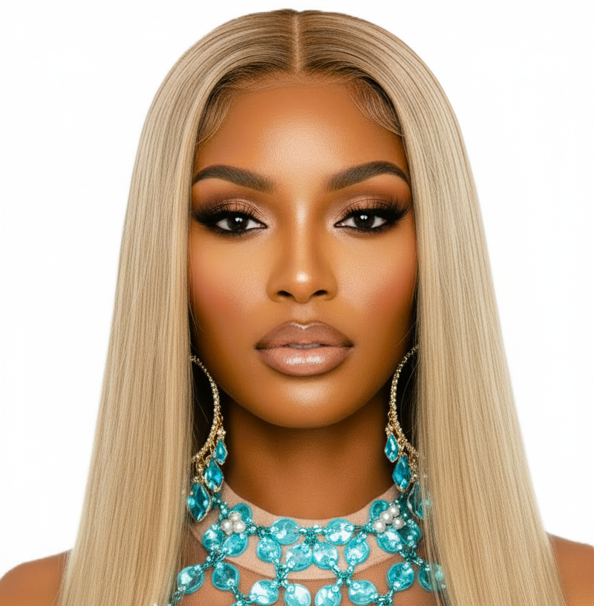 Light Blonde Brazilian Hair 24' Glueless HD Lace Transparent Swiss Closure Silky Straight Wig