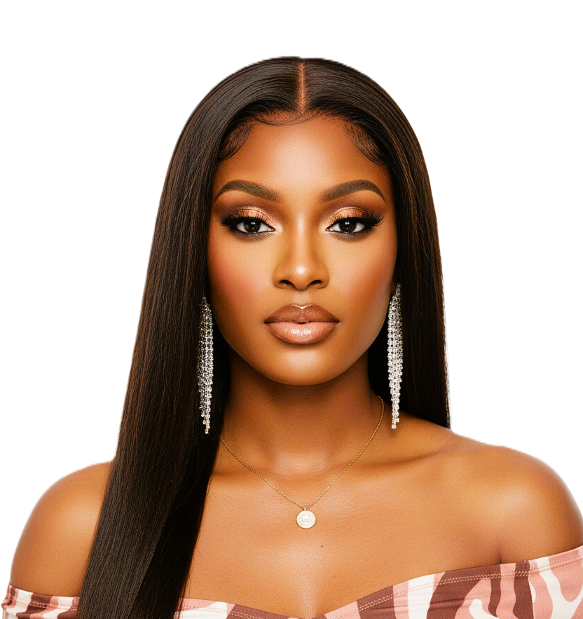 Dark Brown 24' Transparent Glueless Full HD Lace Straight Frontal Peruvian Hair Wigs