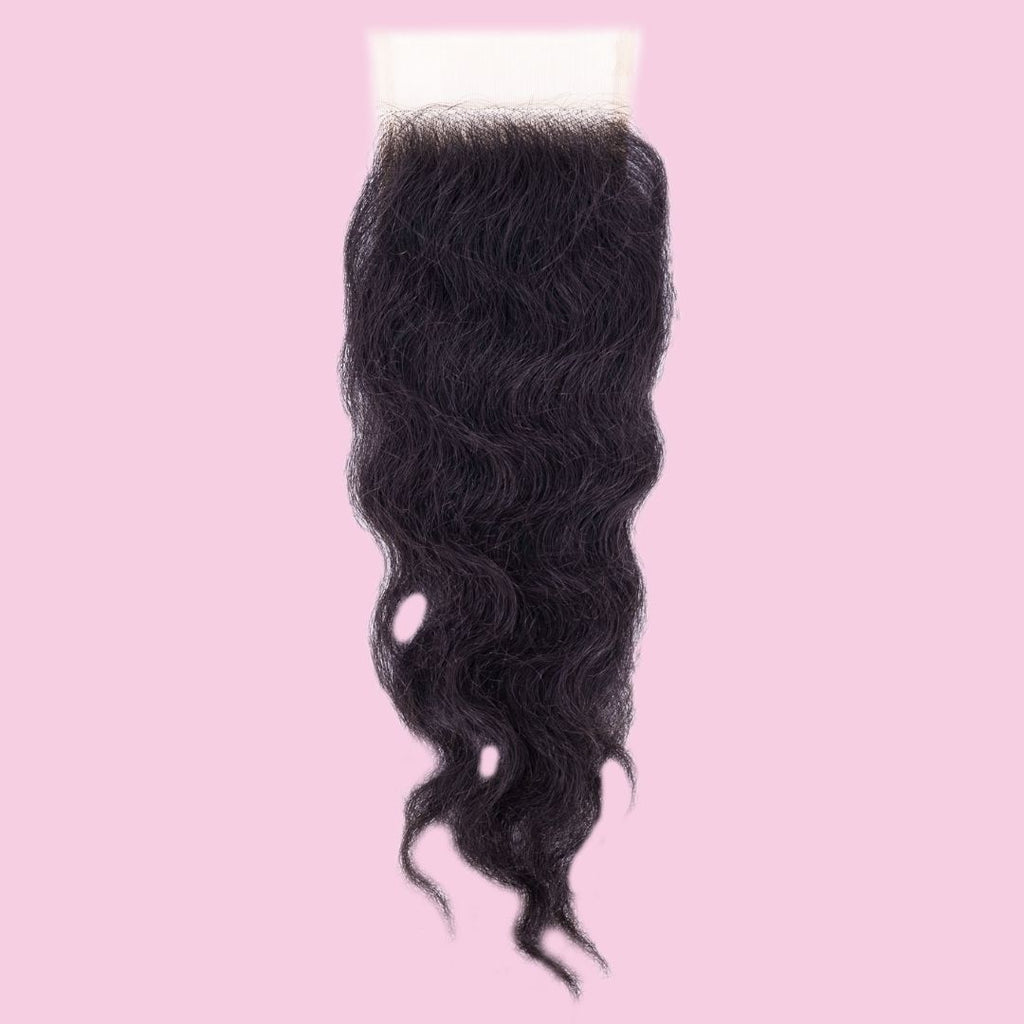 Raw Indian Curly 4x4 Transparent Lace Closure