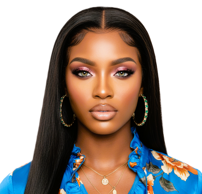 Reddish Brown Straight Human Hair Lace Closure Wig With Baby Hair